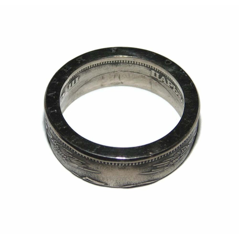 Vintage Unisex Antique Coin Pinky Pinkie Ring Band Size 9.5 God Bless Bulgaria